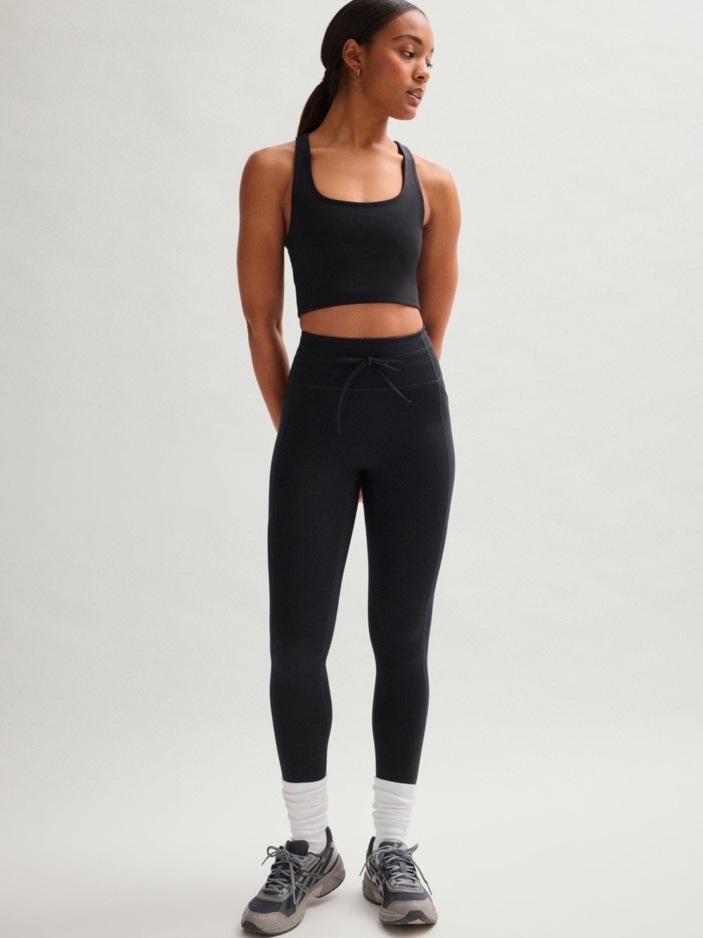 Girlfriend Collective Black Compressive Drawstring Pocket Legging